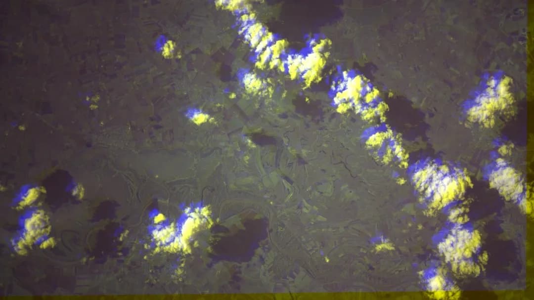 False-color aerial imagery enhancing data interpretation for land use, environmental monitoring, and insurance claim assessment
